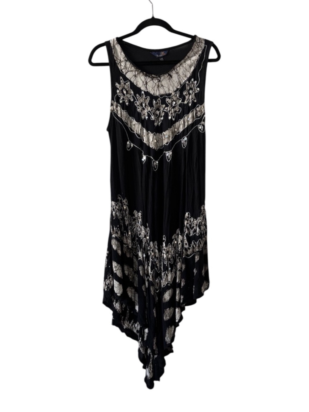 Vintage Y2K Boho Flowy Asymmetric Dress Fairy Whimsygoth Free Size Plus XL-3X